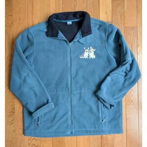 Rare Corgi Fleece Zip Up Jacket By The Danbury Mint, Large Size Gray